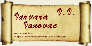 Varvara Vanovac vizit kartica